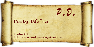 Pesty Dóra névjegykártya